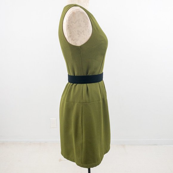Nicole Miller M Vintage 90s Crepe Mini Dress Green - Picture 6 of 9